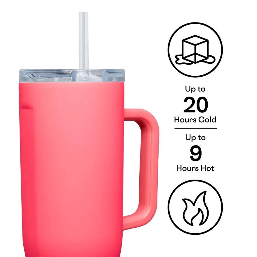 Cruiser Insulated Tumbler With Handle & Straw (Paradise Punch) 1.2L