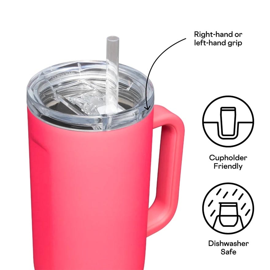 Cruiser Insulated Tumbler With Handle & Straw (Paradise Punch) 1.2L