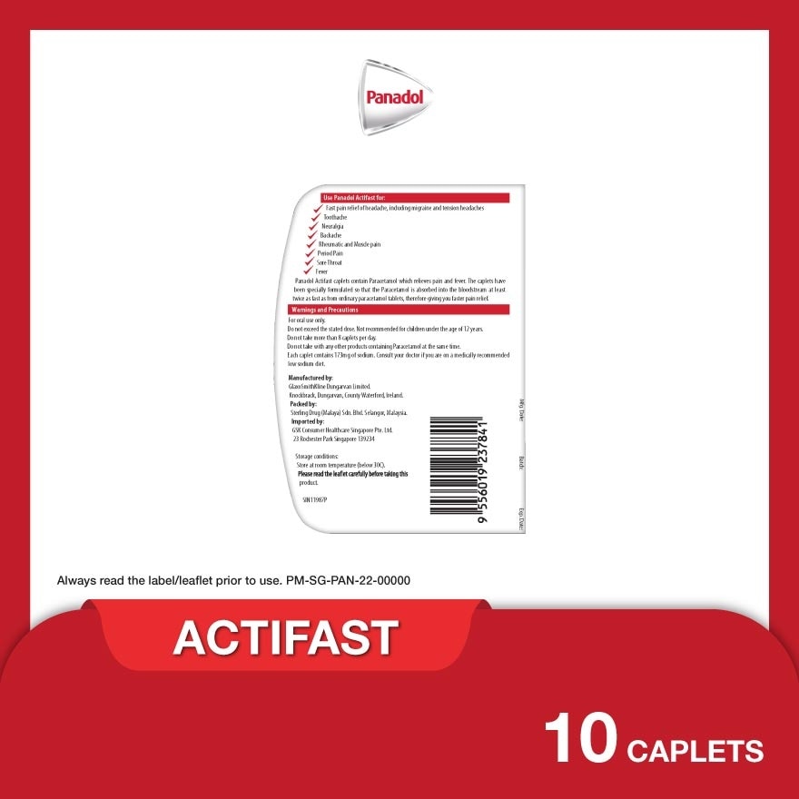 Actifast Caplets (Faster Pain Relief) 10s