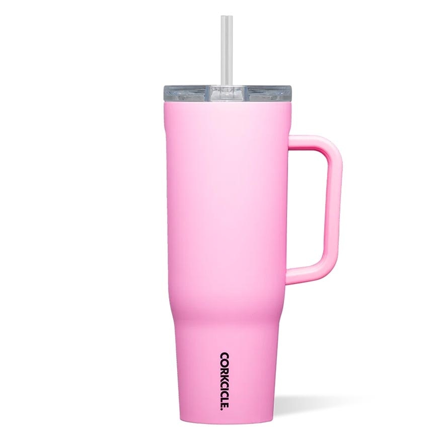 Cruiser Insulated Tumbler With Handle & Straw (Sun-Soaked Pink) 1.2L