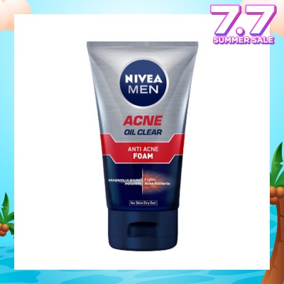 NIVEA Men Total Anti Acne Oil Control Foam 100g (Expiry: Oct`2025)