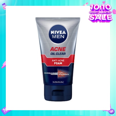 NIVEA Men Total Anti Acne Oil Control Foam 100g (Expiry: Oct`2025)