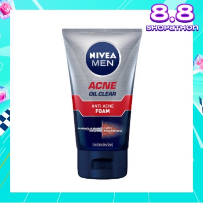 NIVEA Men Total Anti Acne Oil Control Foam 100g (Expiry: Oct`2025)
