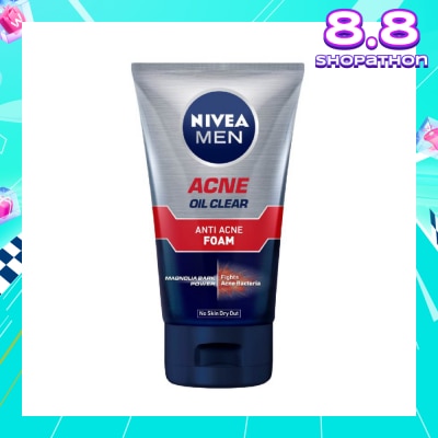 NIVEA Men Total Anti Acne Oil Control Foam 100g (Expiry: Oct`2025)