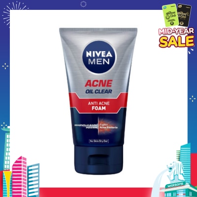 NIVEA Men Total Anti Acne Oil Control Foam 100g (Expiry: Oct`2025)