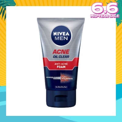 NIVEA Men Total Anti Acne Oil Control Foam 100g (Expiry: Oct`2025)