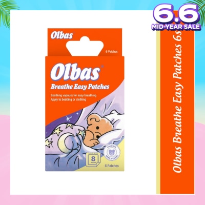 OLBAS Breathe Easy Patches (Apply To Bedding Or Clothing) 6s