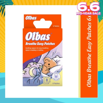 OLBAS Breathe Easy Patches (Apply To Bedding Or Clothing) 6s