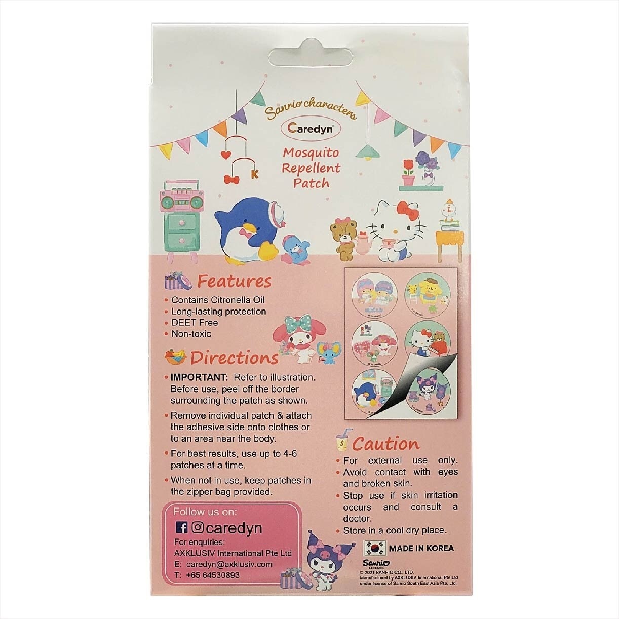 Sanrio Characters Mosquito Repellent Patch 6 Assorted Designs 12s