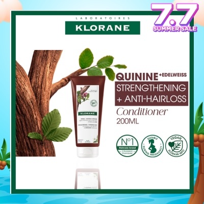 KLORANE Strengthening - Thinning Hair Loss Quinine & Organic Edelweiss Conditioner (To Strengthens Hair & Reduces Breakage) 200ml