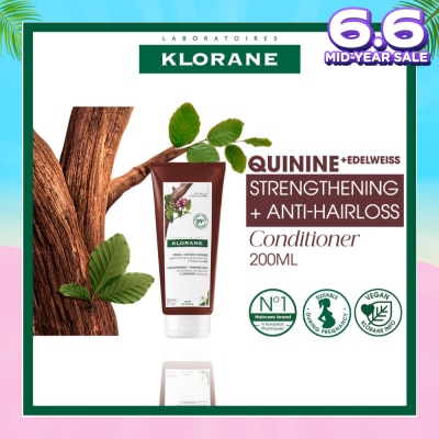 KLORANE Strengthening - Thinning Hair Loss Quinine & Organic Edelweiss Conditioner (To Strengthens Hair & Reduces Breakage) 200ml