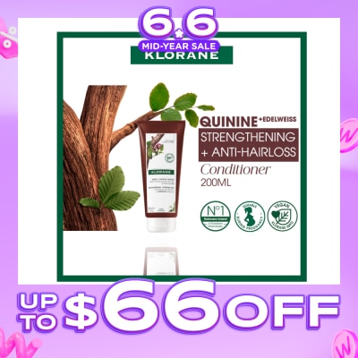 KLORANE - Strengthening - Thinning Hair Loss Quinine & Organic Edelweiss Conditioner (To Strengthens Hair & Reduces Breakage) 200ml