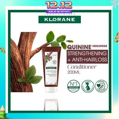 KLORANE Strengthening - Thinning Hair Loss Quinine & Organic Edelweiss Conditioner (To Strengthens Hair & Reduces Breakage) 200ml