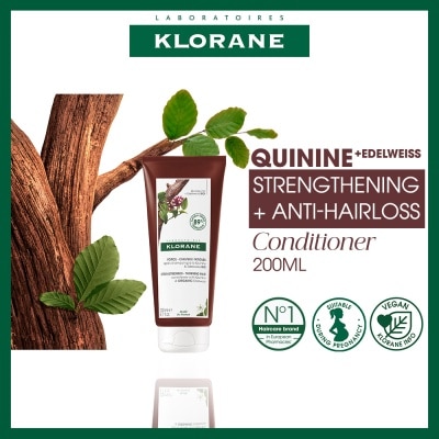 KLORANE Strengthening - Thinning Hair Loss Quinine & Organic Edelweiss Conditioner (To Strengthens Hair & Reduces Breakage) 200ml