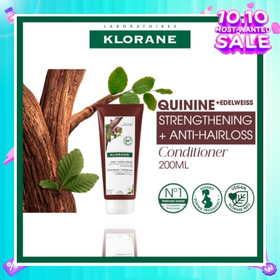 KLORANE Strengthening - Thinning Hair Loss Quinine & Organic Edelweiss Conditioner (To Strengthens Hair & Reduces Breakage) 200ml