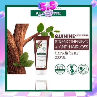 KLORANE - Strengthening - Thinning Hair Loss Quinine & Organic Edelweiss Conditioner (To Strengthens Hair & Reduces Breakage) 200ml