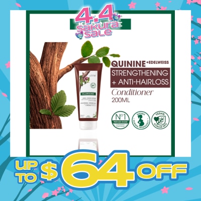 KLORANE - Strengthening - Thinning Hair Loss Quinine & Organic Edelweiss Conditioner (To Strengthens Hair & Reduces Breakage) 200ml