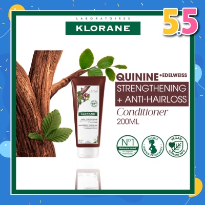 KLORANE Strengthening - Thinning Hair Loss Quinine & Organic Edelweiss Conditioner (To Strengthens Hair & Reduces Breakage) 200ml