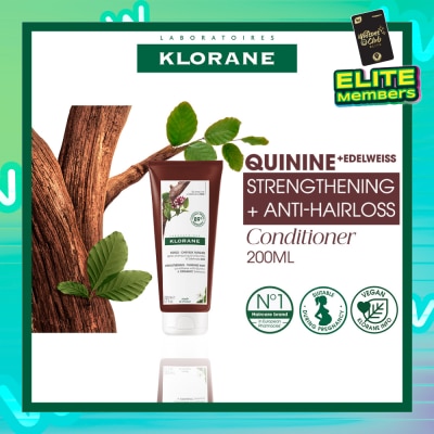 KLORANE Strengthening - Thinning Hair Loss Quinine & Organic Edelweiss Conditioner (To Strengthens Hair & Reduces Breakage) 200ml