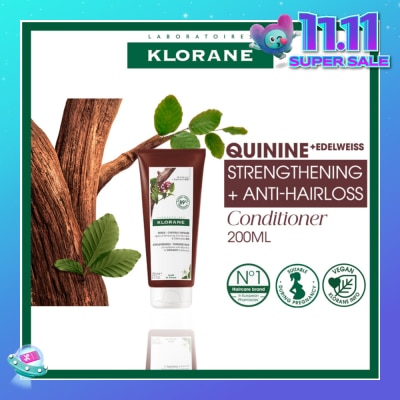KLORANE Strengthening - Thinning Hair Loss Quinine & Organic Edelweiss Conditioner (To Strengthens Hair & Reduces Breakage) 200ml