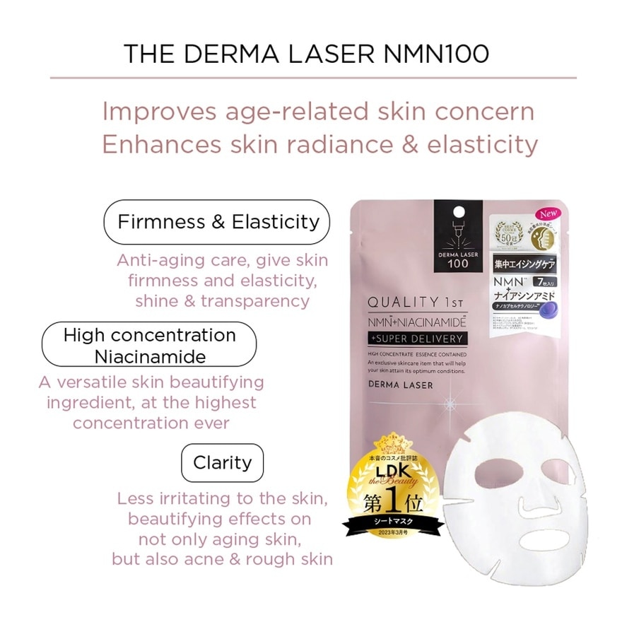 Derma Laser NMN+Niacinamide Sheet Mask (Aging Care) 7s