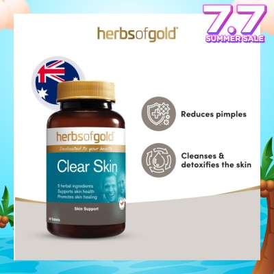 HERBS OF GOLD Clear Skin Support Tablet (to Reduces Pimples, Cleanses & Detoxifies The Skin) 90s