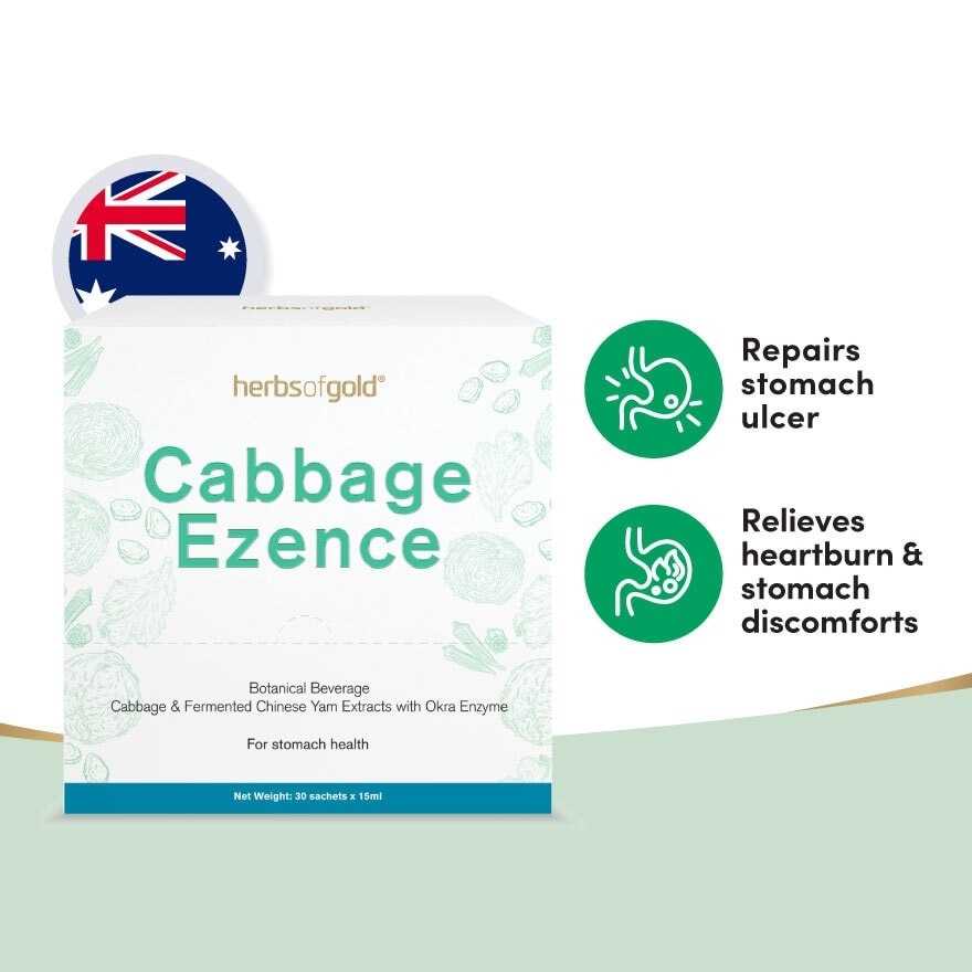 Cabbage Ezence For Stomach Health Sachet (Repairs Stomach Ulcer, Relieves Heartburn& Stomach Discomforts) 30s