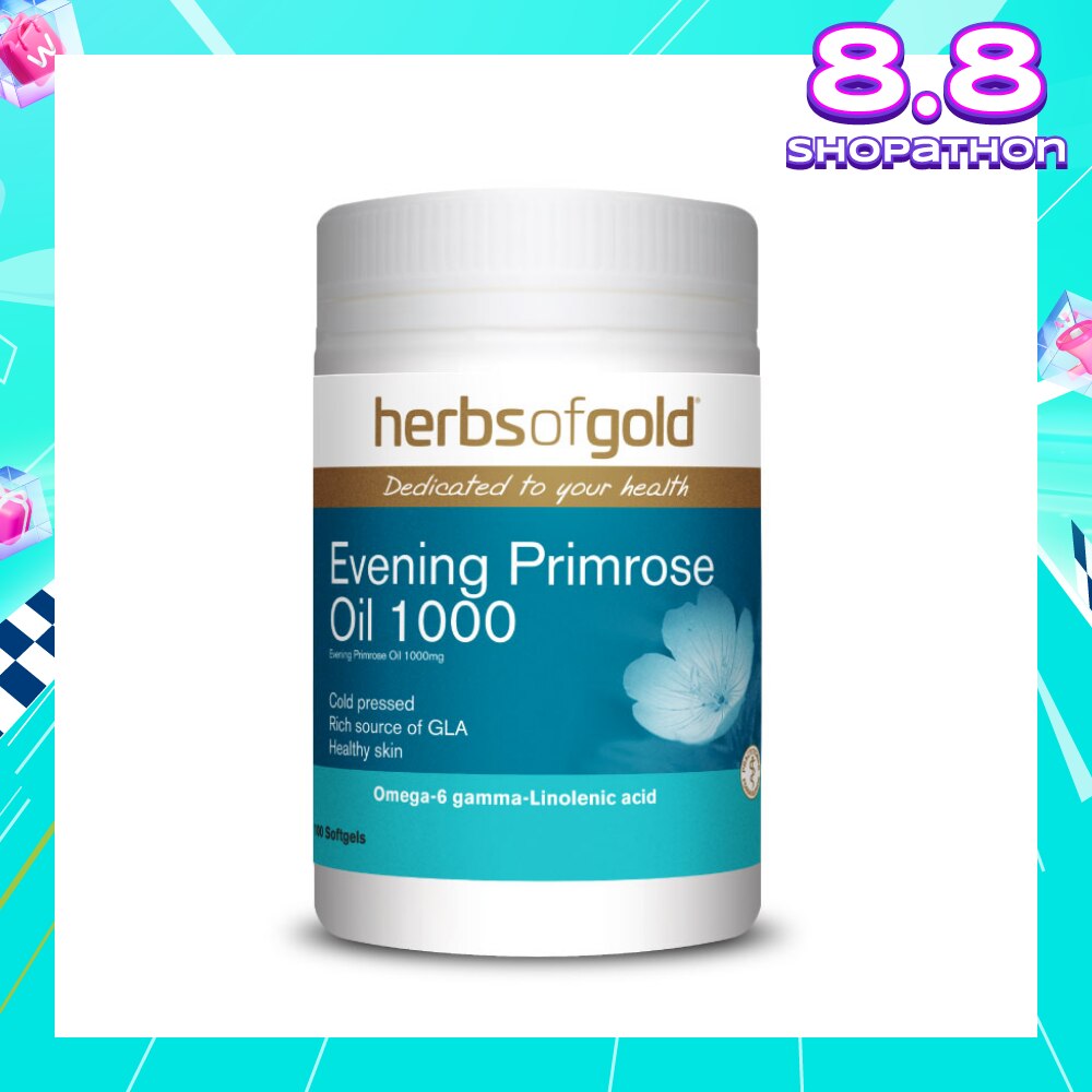 Evening Primrose Oil 1000mg Softgel (For Hormonal Balance, PMS Relief, & Women's Health) 100s