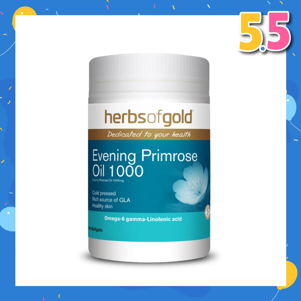 Evening Primrose Oil 1000mg Softgel (For Hormonal Balance, PMS Relief, & Women's Health) 100s