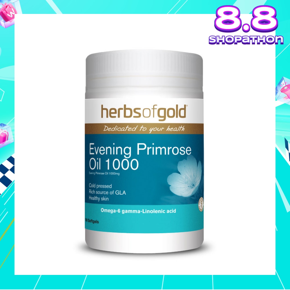 Evening Primrose Oil 1000mg Softgel (For Hormonal Balance, PMS Relief, & Women's Health) 100s