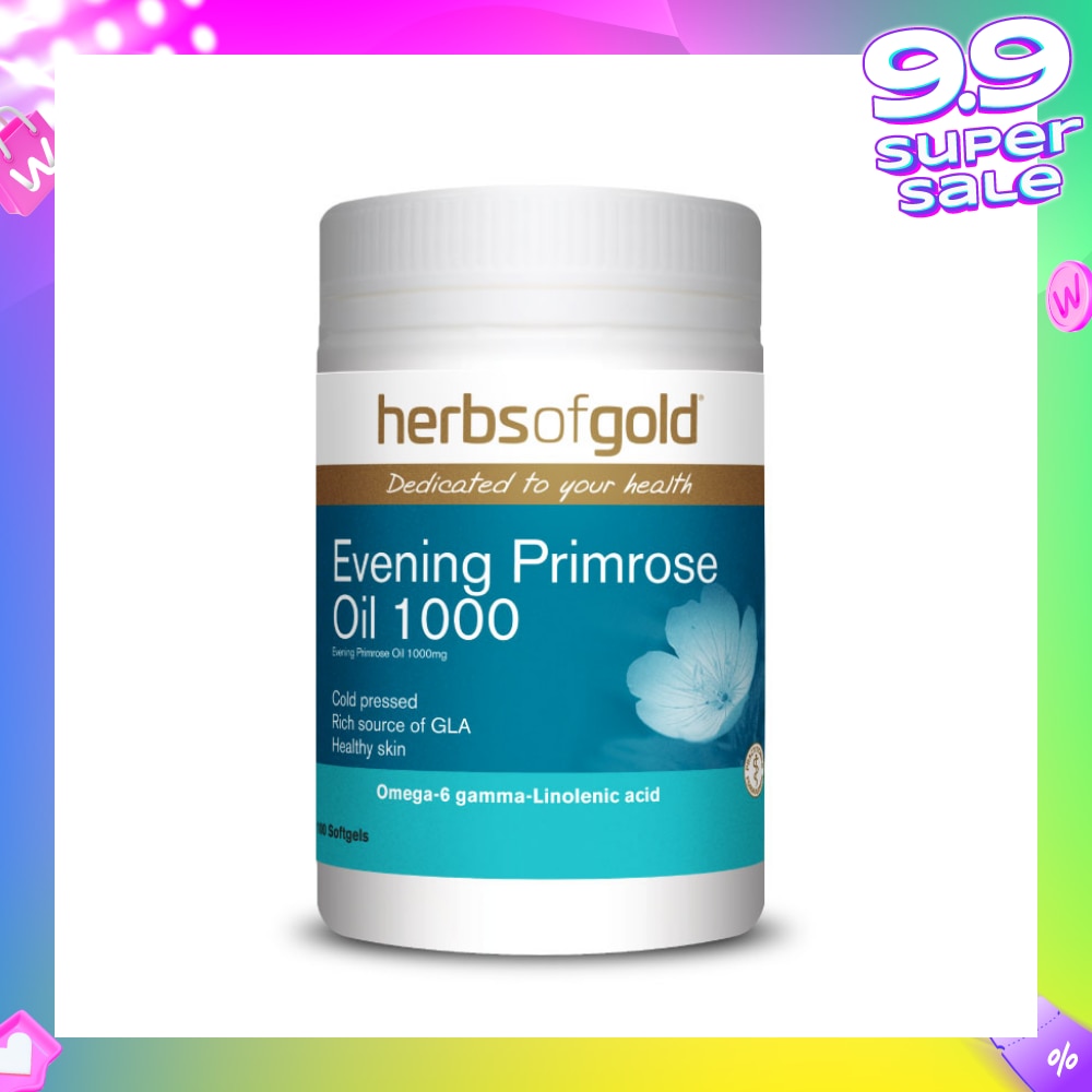 Evening Primrose Oil 1000mg Softgel (For Hormonal Balance, PMS Relief, & Women's Health) 100s