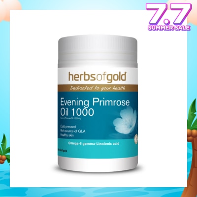 HERBS OF GOLD Evening Primrose Oil 1000mg Softgel (For Hormonal Balance, PMS Relief, & Women's Health) 100s