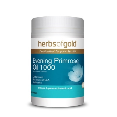 HERBS OF GOLD Evening Primrose Oil 1000mg Softgel (For Hormonal Balance, PMS Relief, & Women's Health) 100s