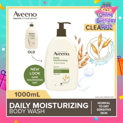 AVEENO Daily Moisturizing Body Wash (Helps Replenish Skin’s Natural Moisture Suitable For Normal To Dry Skin) 1L