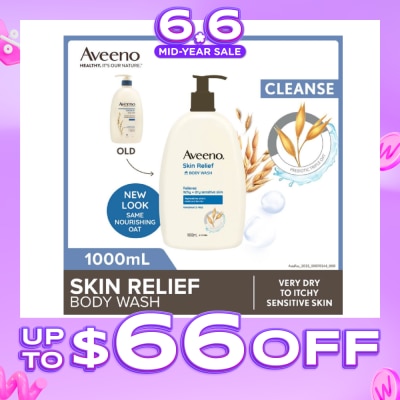 AVEENO - Skin Relief Moisturizing Body Wash Fragrance Free 1L