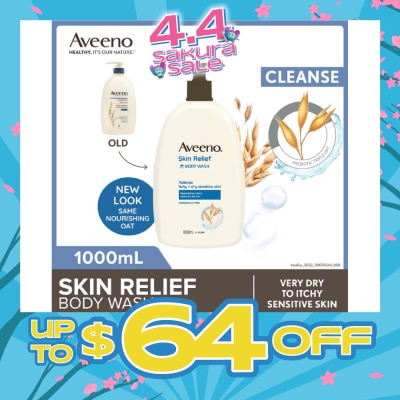AVEENO - Skin Relief Moisturizing Body Wash Fragrance Free 1L