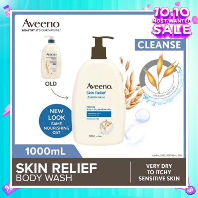 AVEENO Skin Relief Moisturizing Body Wash Fragrance Free 1L