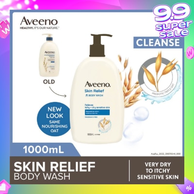 AVEENO Skin Relief Moisturizing Body Wash Fragrance Free 1L