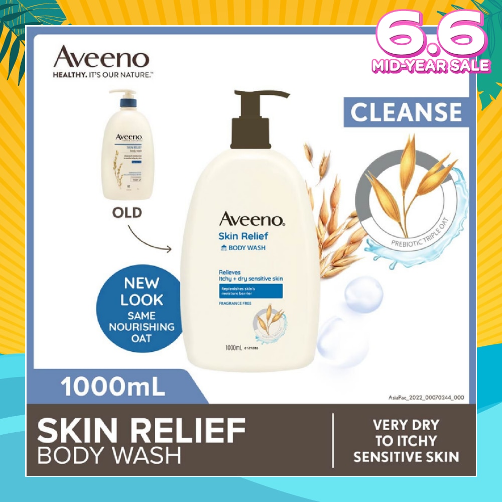 Skin Relief Moisturizing Body Wash Fragrance Free (Suitable For Very Dry To Itchy Skin And Gentle Enough For Sensitive Skin) 1L