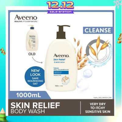 AVEENO Skin Relief Moisturizing Body Wash Fragrance Free 1L