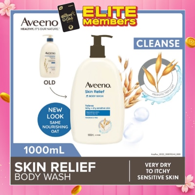 AVEENO Skin Relief Moisturizing Body Wash Fragrance Free 1L