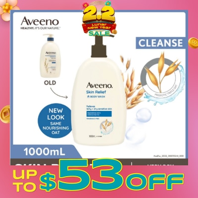 AVEENO Skin Relief Moisturizing Body Wash Fragrance Free 1L
