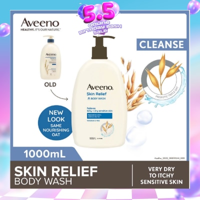 AVEENO - Skin Relief Moisturizing Body Wash Fragrance Free 1L
