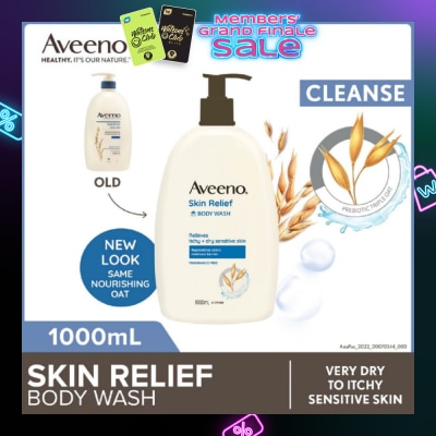 AVEENO Skin Relief Moisturizing Body Wash Fragrance Free 1L