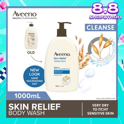 AVEENO Skin Relief Moisturizing Body Wash Fragrance Free 1L