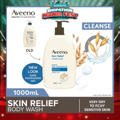 AVEENO - Skin Relief Moisturizing Body Wash Fragrance Free 1L