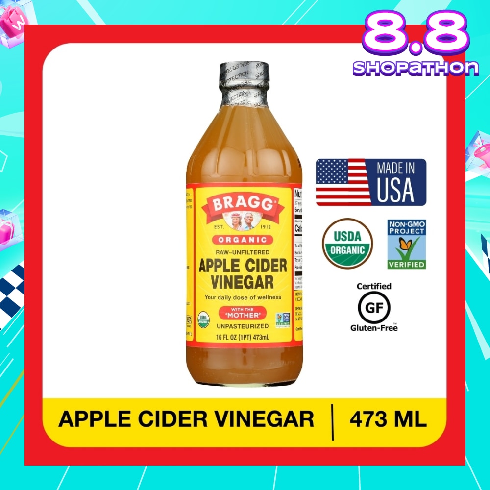 Organic Raw-Unfiltered Apple Cider Vinegar (With The Mother) 473ml
