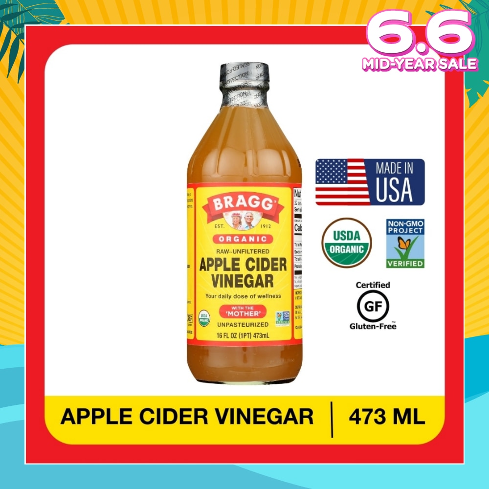 Organic Raw-Unfiltered Apple Cider Vinegar (With The Mother) 473ml
