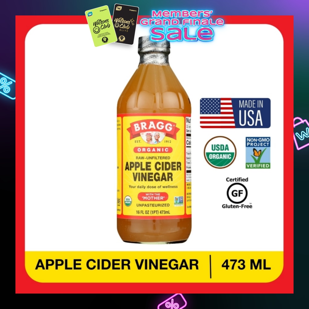 Organic Raw-Unfiltered Apple Cider Vinegar (With The Mother) 473ml