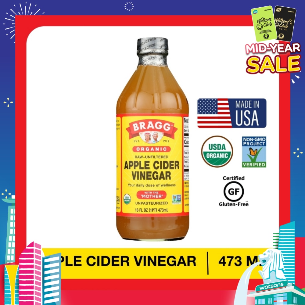 Organic Raw-Unfiltered Apple Cider Vinegar (With The Mother) 473ml